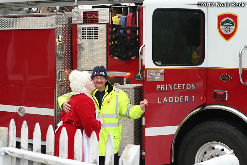 December 16, 2012: Mrs. Claus departs via fire truck to visit with the local firefigher&#39;s kids.