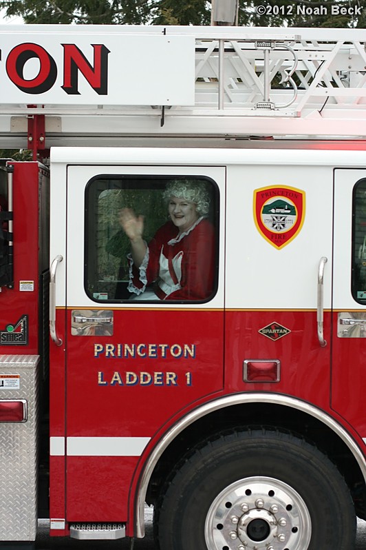 December 16, 2012: Mrs. Claus departs via fire truck to visit with the local firefigher&#39;s kids.