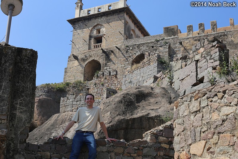 December 7, 2014: Noah with Darbar Hall in the background