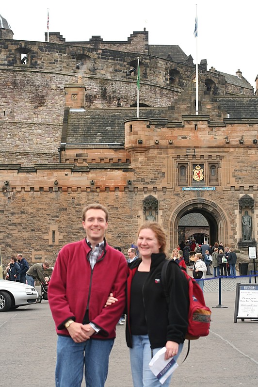 October 24, 2006: Noah and Rosalind in front of Edinburgh Castle.