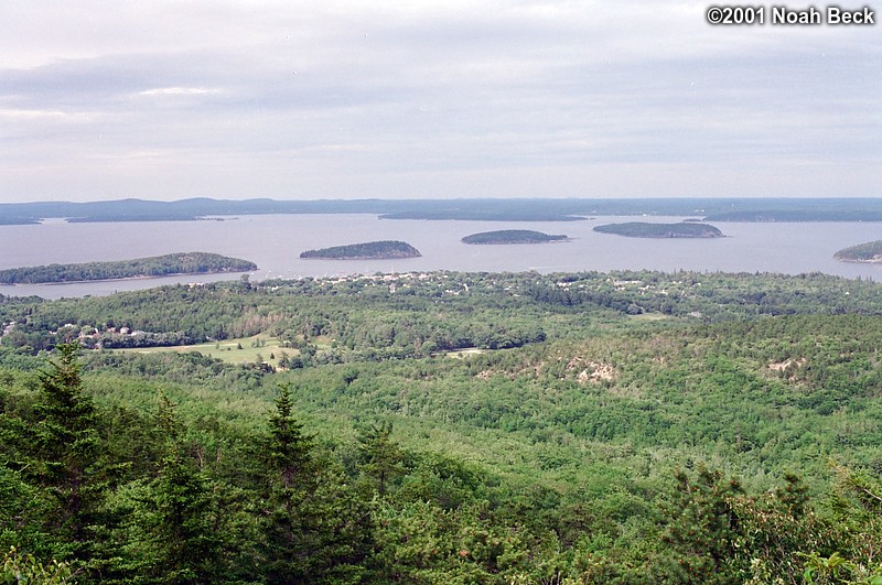 June 29, 2001: Overlooking Bar Harbor, ME and some of the islands in the harbor.
