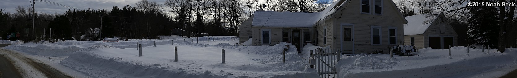 January 28, 2015: Panorama of the front of the house after the snow storm