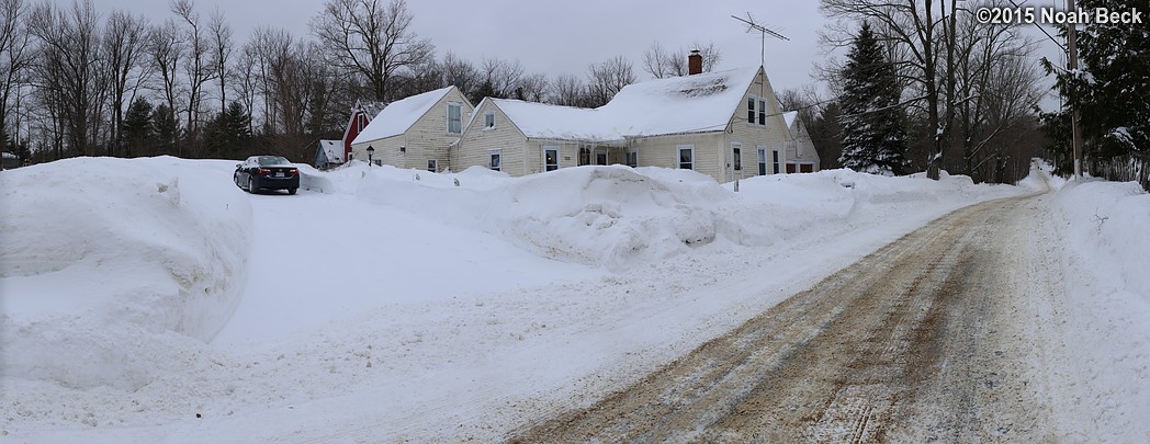 February 10, 2015: Panorama of the house and road after yet another foot of snow fell