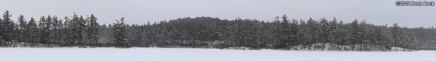 February 8, 2015: Panorama of Paradise Pond in Leominster State Forest