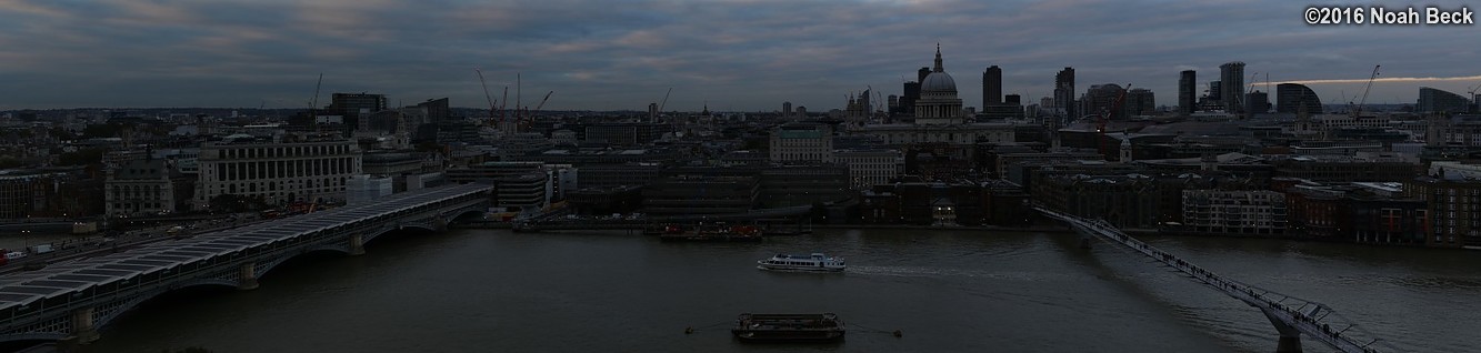 October 19, 2016: Panorama of the River Thames and London from the Tate Modern