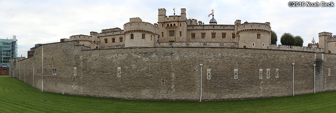 October 19, 2016: Panorama of the outside of Tower of London