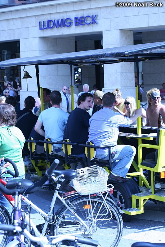 September 22, 2009: A pedal-powered bar at Marienplatz