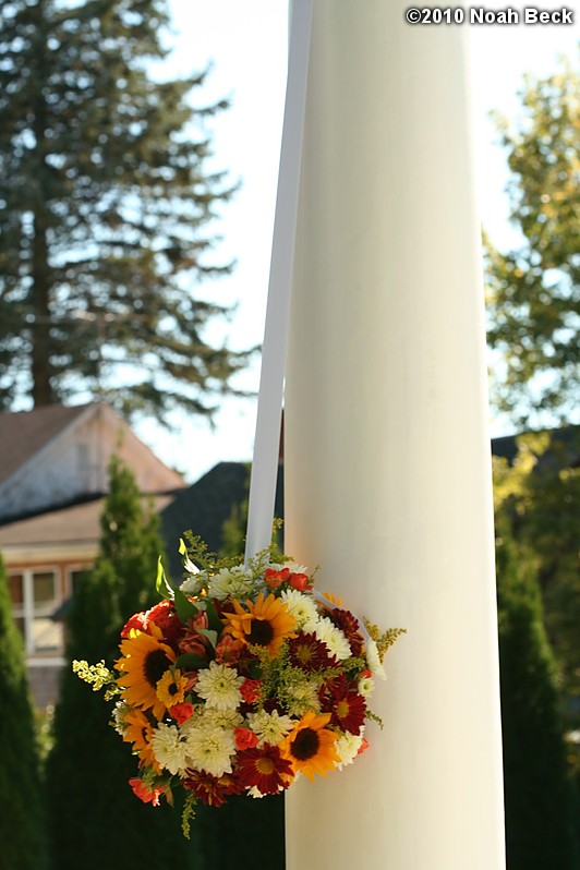 October 10, 2010: Pomander accent next to a column