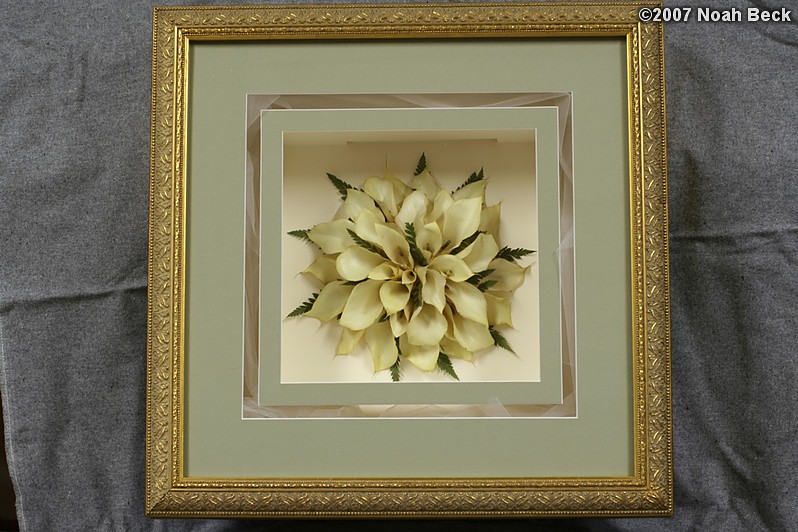 August 29, 2007: Preserved bouquet in a shadow box