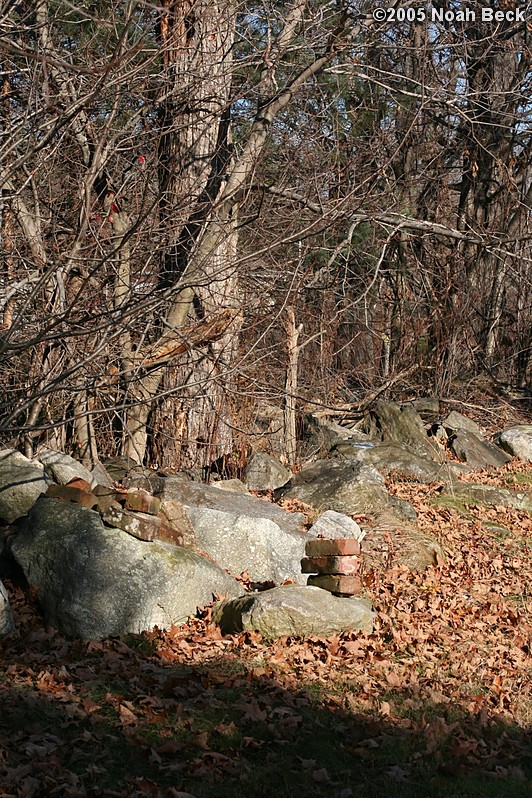 November 20, 2005: Rock wall between the garage and the creek