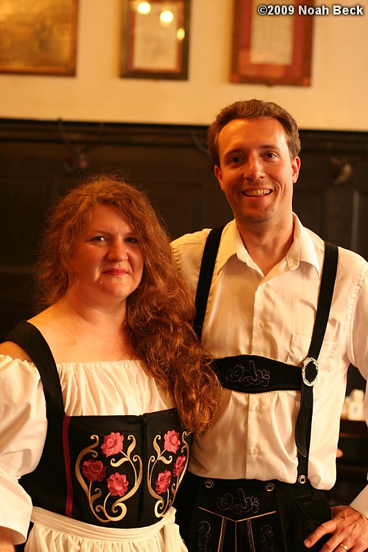 September 21, 2009: Rosalind (in durndl) and Noah (in lederhosen)