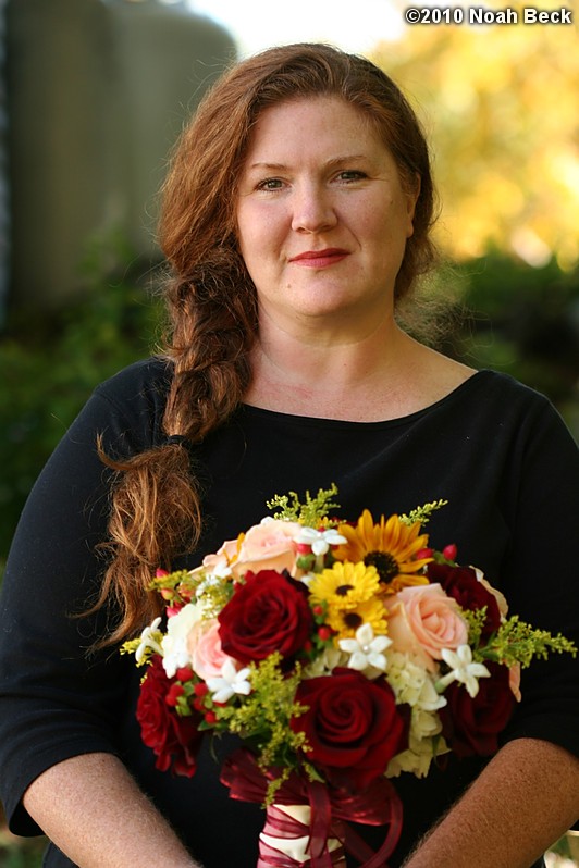 October 10, 2010: Rosalind with a hand-held bouquet