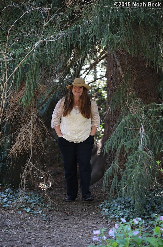 April 11, 2015: Roz under a big tree