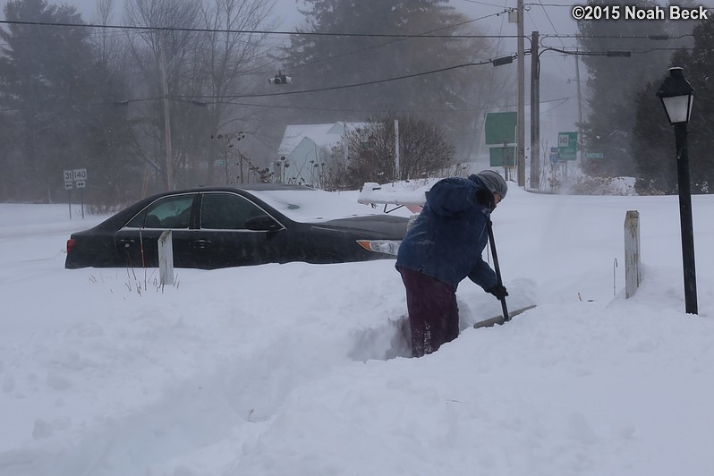 January 27, 2015: Roz shoveling a path to the driveway