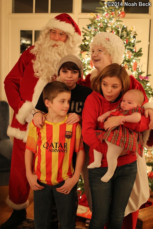 December 26, 2014: Santa and Mrs. Claus with (left to right) Llewelyn, Tessa, Sophie, Catherine