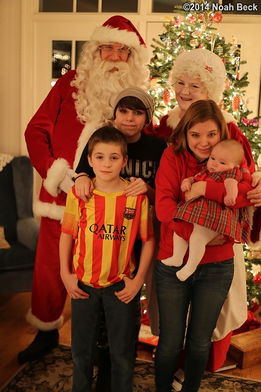 December 26, 2014: Santa and Mrs. Claus with (left to right) Llewelyn, Tessa, Sophie, Catherine