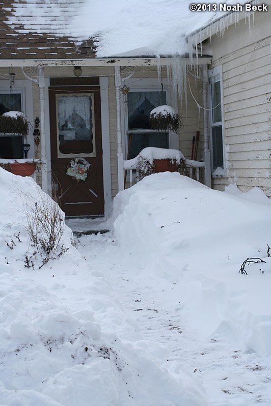 February 9, 2013: Snow drifted about 3 feet deep outside the front door.