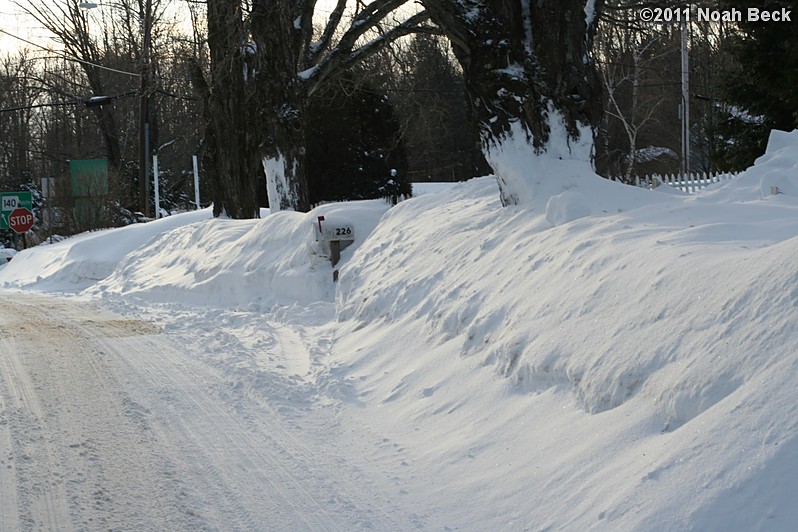 February 3, 2011: snow piled above the mailbox