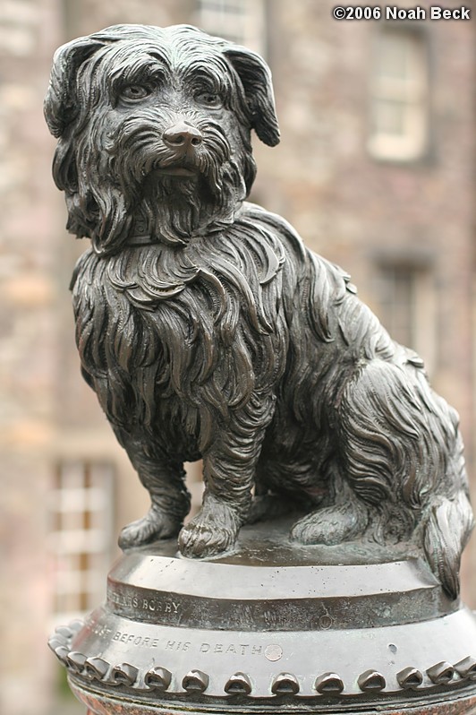 October 24, 2006: The statue of Greyfriars Bobby.