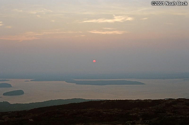 June 30, 2001: Sunrise, from the top of Cadillac Mountain.