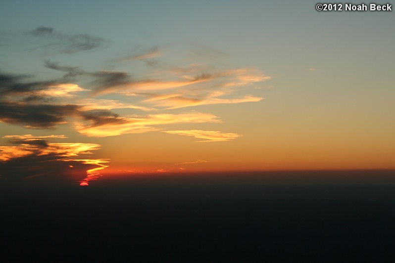 November 1, 2012: Sunset taken from the plane as it circled the San Antonio airport to land