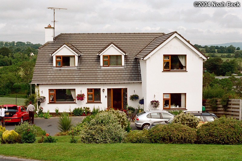 July 7, 2004: This is the Swallow&#39;s Rest B&amp;B we stayed at in Wicklow the previous night. The house is on a pretty steep hill, and the other side (where our room was) has sliding doors at the basement level with a lovely view.