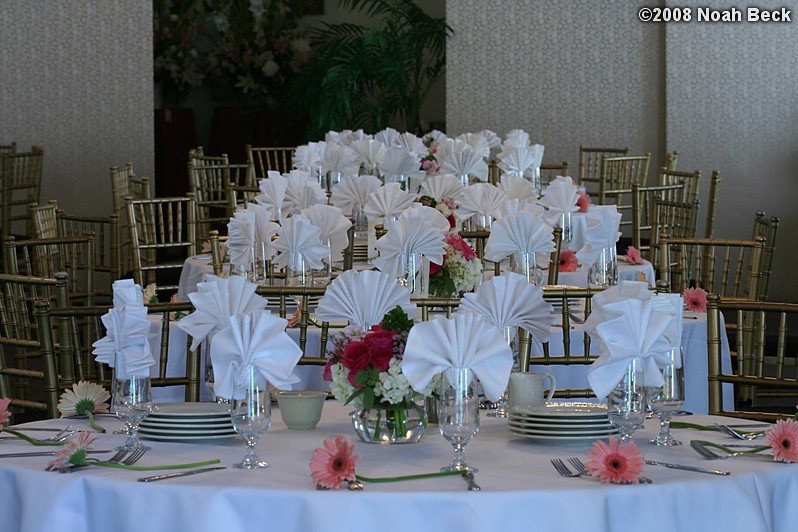 June 29, 2008: tables set for wedding guests