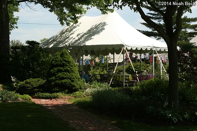 June 1, 2014: Tent set up for Anna&#39;s baby shower &amp; garden party