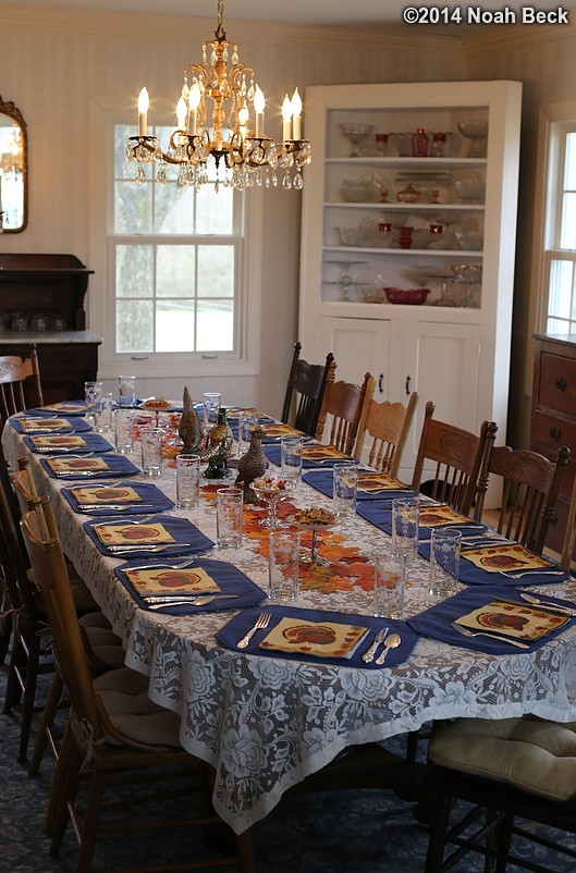 November 27, 2014: Thanksgiving table set for 16
