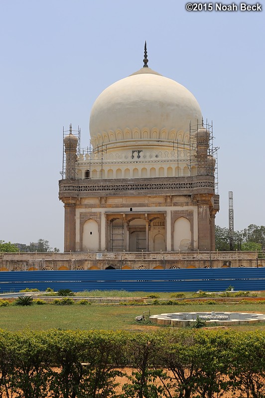 April 26, 2015: Tomb at Qutb Shahi Tombs Complex under restoration