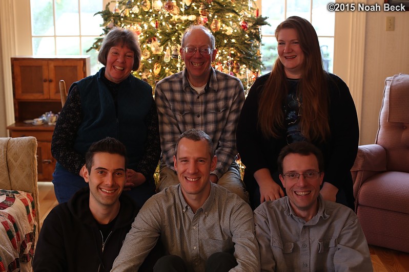 December 28, 2015: Top: Raelynn, Jim, Rosalind; Bottom: David, Gabriel, Noah