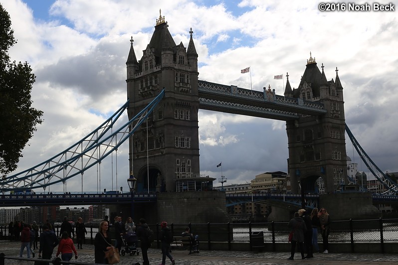 October 19, 2016: Tower Bridge from the Tower of London