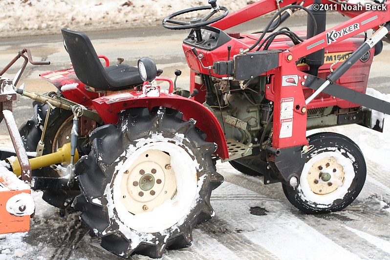 January 29, 2011: tractor with loader and snowblower