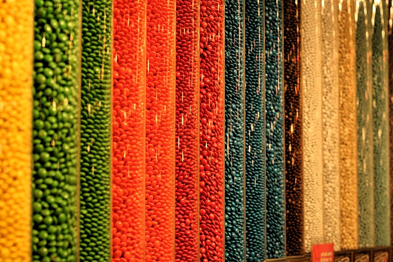 March 31, 2007: M &amp; M tubes at the M &amp; M store