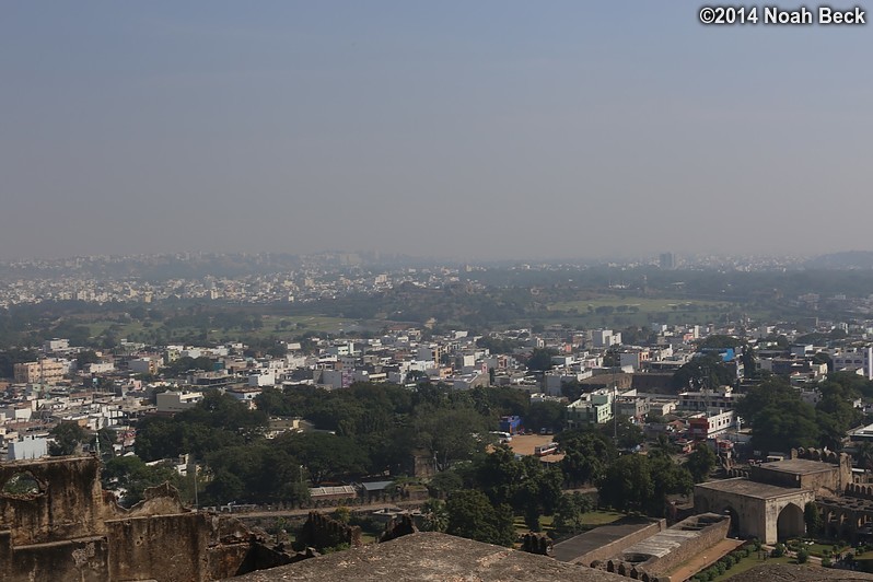 December 7, 2014: View of the city beyond Golconda Fort