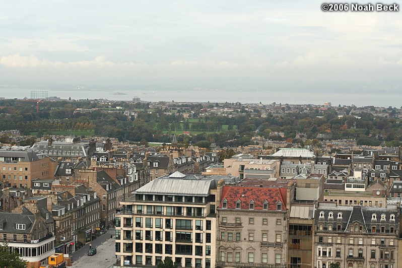 October 24, 2006: View of the Royal Botanic Garden Edinburgh from Edinburgh Castle.