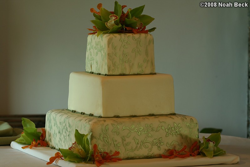 June 1, 2008: wedding cake with floral accent