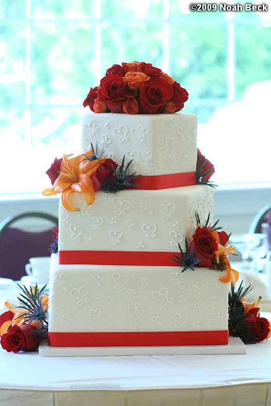 May 2, 2009: wedding cake with floral accent