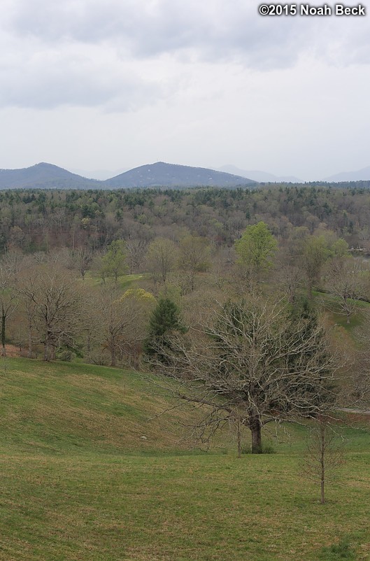 April 10, 2015: Looking from the west side of Biltmore House over Deer Park