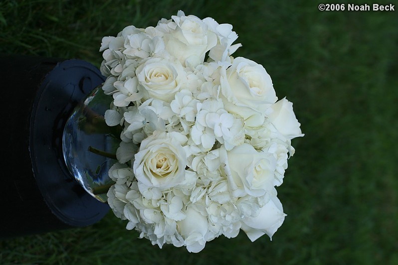 July 16, 2006: white flower arrangement centerpiece