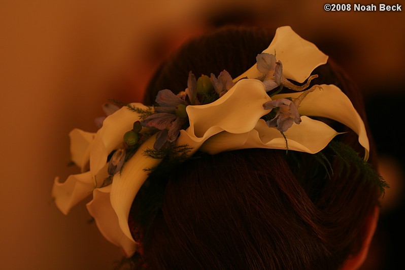 August 23, 2008: Bride&#39;s floral hair accent