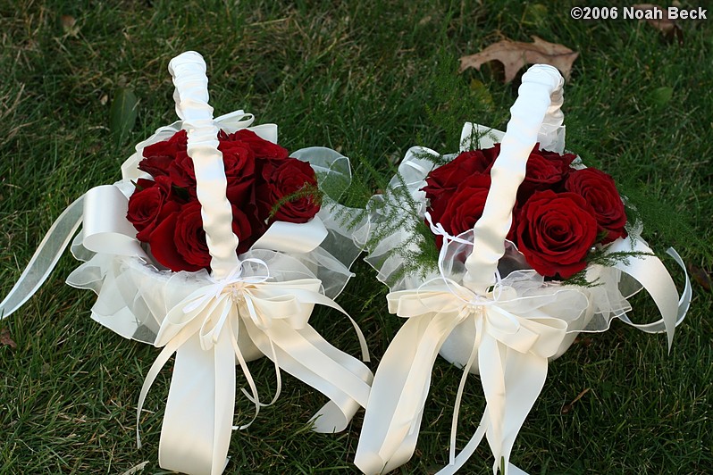 November 11, 2006: flower girl bakets with roses