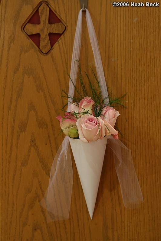 July 1, 2006: pew cone flower arrangements