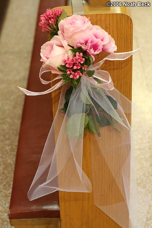 July 1, 2006: pew cone flower arrangements