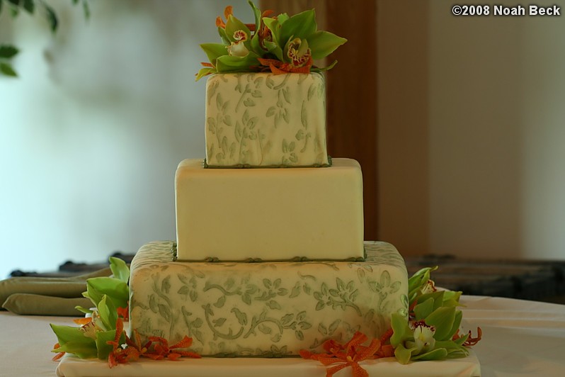 June 1, 2008: wedding cake with floral accent