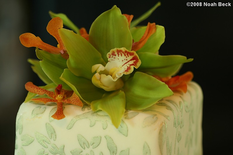 June 1, 2008: wedding cake with floral accent